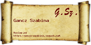 Gancz Szabina névjegykártya